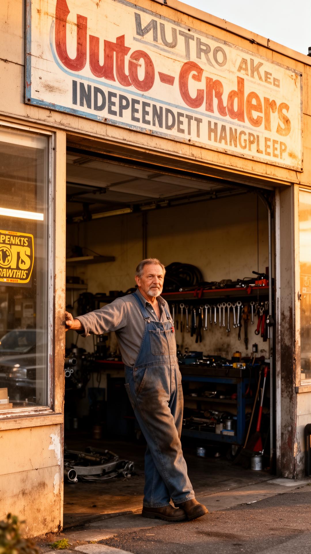 Auto repair shop owner at his garage